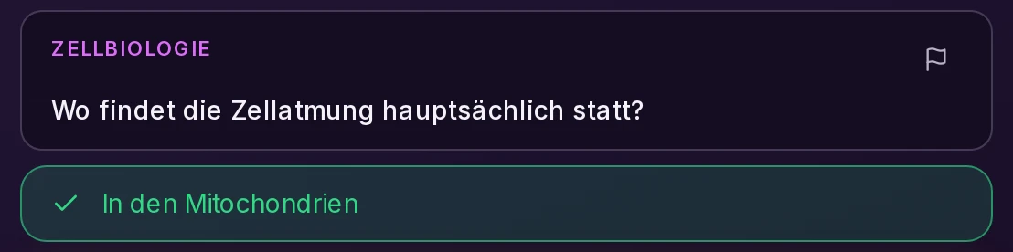 Die Frage zur Hand, richtig beantwortet: in den Mitochondrien.